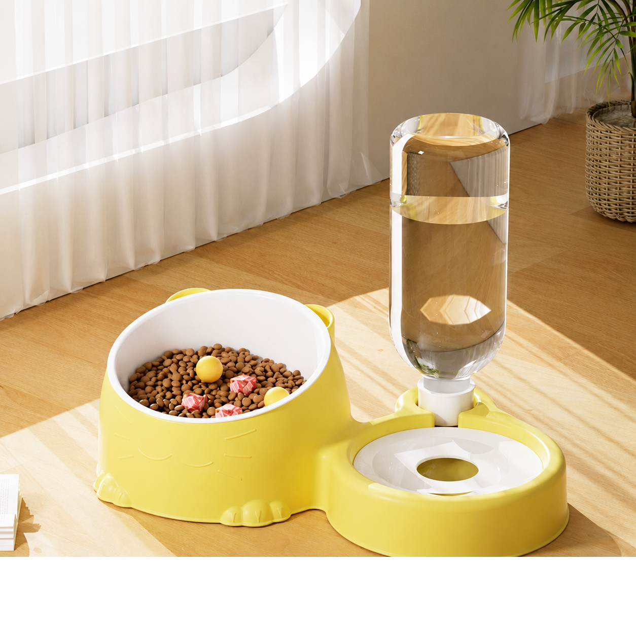 2-in-1 Pet Feeder & Automatic Water Dispenser